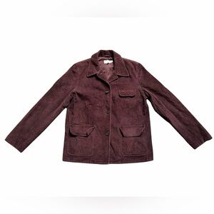 Vintage J. Crew Corduroy Button Jacket Womens Medium Brown Chore Jacket 90s